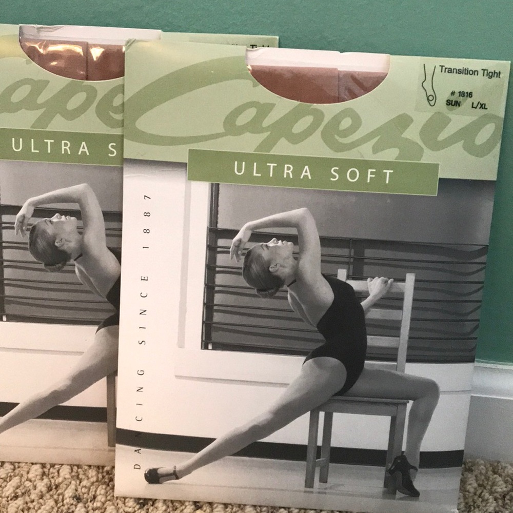 2 Pairs of Capezio Transition Tights in Suntan